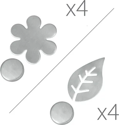 Produktbild von Metaltex Tischtuch-Magnete Edelstahl sortierte Motive 4Stück, Tischdecken-Clip, Silber, Metall, 4 Stück(e)