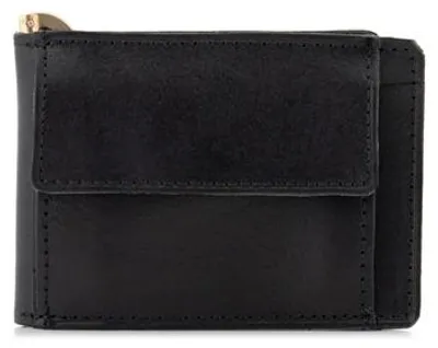 Productafbeelding van Belveder heren portemonnee van suède leer, met kaarthouders en muntvak, lederen portemonnee, compact, robuust, klassiek, zwart, model BW58