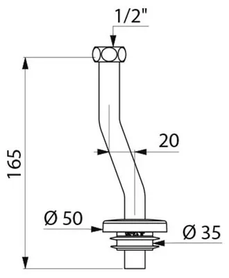 Image de Tube de chasse Delabie pour urinoir G1/2 D35mm