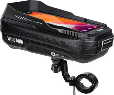 Produktbild von WILDMAN Reisetasche für Fahrradlenker mit Reißverschluss 0,5L (4"- 7") XT3S schwarz