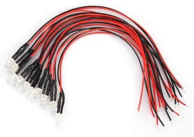Immagine prodotto di Filo luminoso a LED, 10 pezzi, 12 V, 5 mm, bianco