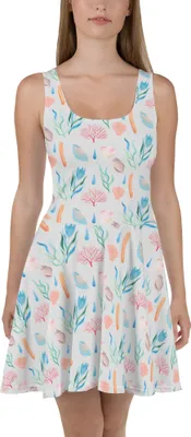 Produktbild von Mr. & Mrs. Panda Kleid Meeresrauschen Design M - Weiß - Geschenk, Shirtkleid, Meer, Maritim, Korallen, Sommerkleid, A-Linien-Kleid, Damen-Sommerkleid, Strand, Strandkleid