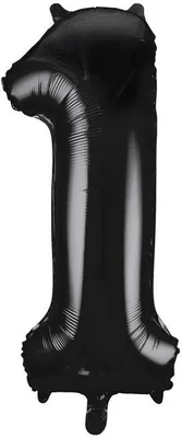 Produktbild von Folienschiffchen Zahl 1 schwarz 92 cm für Geburtstage und Partys
