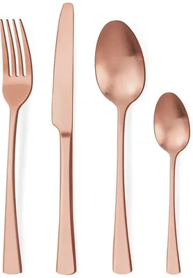 Produktbild von Ibenzoa® 24-teiliges Roségold-Besteckset für 6 Personen, rostfreier Edelstahl – 6 Messer, 6 Gabeln, 6 Esslöffel, 6 Teelöffel, spülmaschinenfest