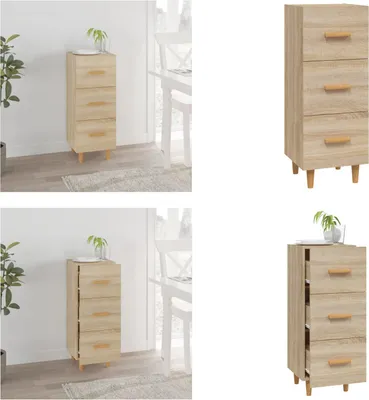 Image de vidaXL Sideboard Sonoma Chêne 34,5x34x90 cm Bois composite - Sideboard - Buffets - Armoire - Armoire de stockage