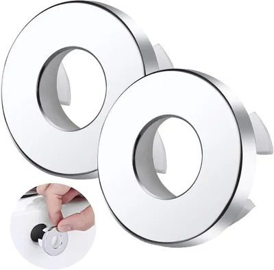 Productafbeelding van Wastafeloverloopafdekking - Set van 2 - Wastafeloverloop - Overloop wastafel - Wastafel overloop - Ring - Voor wastafelgat met Ø 22-24 mm opening