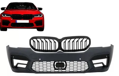 Imagen del producto de Parachoques delantero para BMW Serie 5 G30 G31, modelo LCI a partir de julio de 2020, con diseño M5, rejilla central y 6 sensores de estacionamiento (PDC).