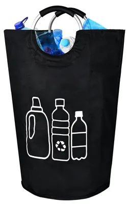 Faltbarer Flaschensammler 82 L, wasserdicht, schwarz, mit Softgriffen