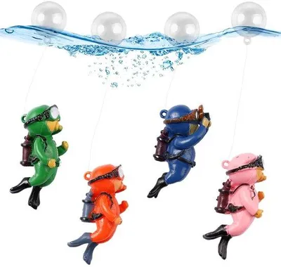 Image de Ensemble de décorations pour aquarium en résine - 6 x 3 x 2,5 cm - 4 pièces