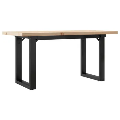 Imagen del producto de vidaXL Mesa de centro con estructura en forma de "O", 100x50x45,5 cm, madera maciza de pino, acero