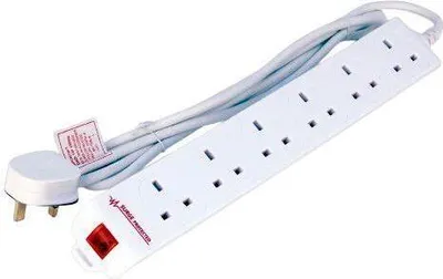 Zdjęcie produktu dla Microconnect MC-UKSURGESTRIP6-2M, 2 m, Wewnętrzna, Typ G (BS 1363), 1,25 mm², Biały, RoHS