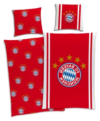 Produktbild von Bettwäsche Mia San Mia 135 x 200 cm + 80 x 80 cm 100% Baumwolle Renforcé-Linon-Qualität FC Bayern München