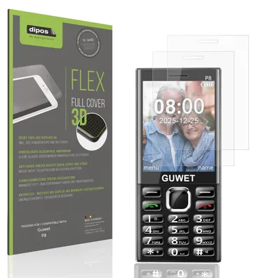 Produktbild von 2x Full Cover Schutzfolie matt für Guwet P8 Panzerfolie Anti-Shock