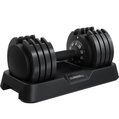 Produktbild von Yaheetech Verstellbare Hantel Kurzhantel, 5 Gewichtsstufen von 5 bis 25 kg, Schnelleinstellung, Schwarz