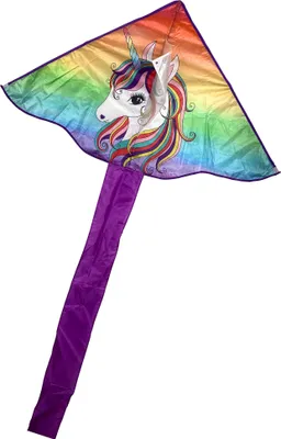 Produktbild von HOT Sports + Toys Drachen Einhorn Rainbowtail 115x65cm.