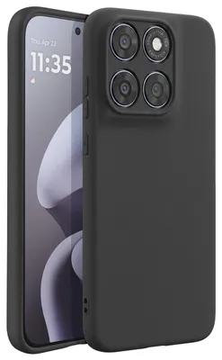 Immagine prodotto di Custodia Avizar per Motorola Moto G87, realizzata in silicone flessibile con rivestimento anti-impronte, colore nero