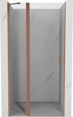 Image de Mexen Mist Porte de douche pivotante 80 cm, transparente, cuivre brossé - 8A4-080-000-65-00