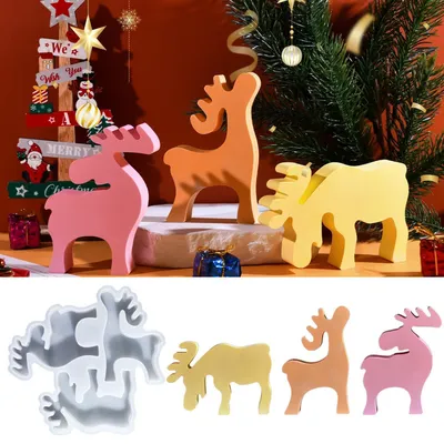 Produktbild von Silikonform Elch Weihnachten Gießform Kerzenform 19,1 x 18,2 x 2,1 cm