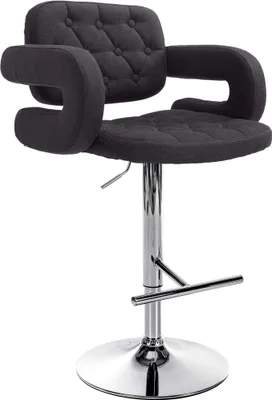 Produktbild von CLP Barhocker Dublin Stoff höhenverstellbar und drehbar schwarz Gestell Farbe chrom
