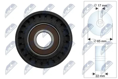 Produktbild von NTY RNK-ME-086 Spannrolle Keilrippenriemen 65mm passend für MERCEDES-BENZ B-Klasse (W246, W242) A-Klasse (W176) CLA Coupe (C117) GLA (X156)