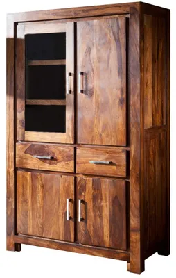 Immagine prodotto di MASSIVMOEBEL24 | vetrina in legno di Sheesham / palissandro 90x45x148 miele laccato METRO LIFE #103