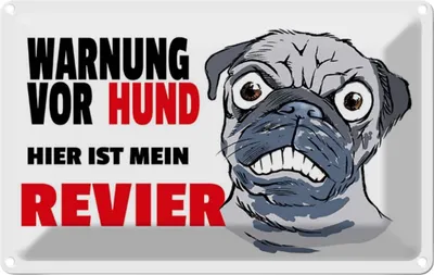 Produktbild von vianmo Blechschild 12x18 cm Warnung Hund hier mein Revier Warnschild Hinweisschild Sicherheit Vorsicht