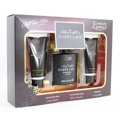 Image de Coffret de soins parfumés "Poppy Lace" - POUR ELLE, 3 pcs.