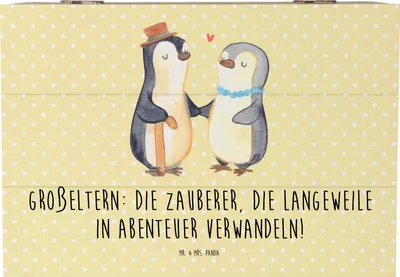 Produktbild von Mr. & Mrs. Panda Holzbox Großeltern Zauberer 22 x 15 cm - Gelb Pastell - Geschenk, Weisheit, Aufbewahrungsbox Holz, Box, Geschichten, herzerwärmende Sprüche, Holzkiste