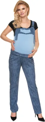 Produktbild von PeeKaBoo Damen-Umstandshose mit Kordelzug Silentee Blau L/XL