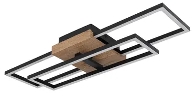 Produktbild von LED Deckenleuchte, Holzoptik, schwarz, beweglich, L 60 cm