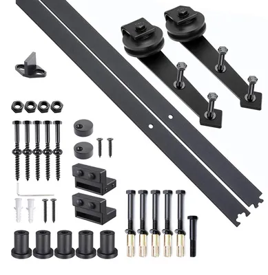 Imagen del producto de Sistema de puerta corredera con kit de rieles – para puertas de 35-45 mm | Color: