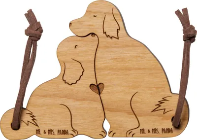 Produktbild von Mr. & Mrs. Panda Schlüsselanhänger Paare Hund Zweisamkeit - Geschenk, Paar, Liebe, Partner, Freundin, Hochzeit, Freund