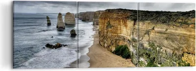 Produktbild von Bild auf Leinwand - Leinwandbild - Strand Ozean Landschaft - 120x40cm - Wand Bild - Wanddeko - Leinwanddruck - Bilder - Kunstdruck - Wanddekoration - Leinwand bilder - Wandkunst - CA120x40-0141