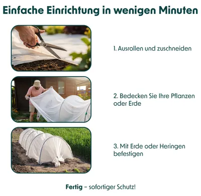Productafbeelding van GARDENIX Winterbeschermingsvlies voor planten, vorstbeschermingsvlies, 50g/m², tuinbeschermingsvlies, 2,1 x 5 meter