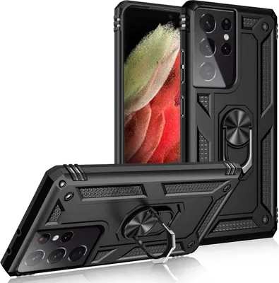 Obrázok produktu pre NALIA Ring puzdro na mobilný telefón pre Samsung Galaxy S21 Ultra, ochranné puzdro na tašku Black