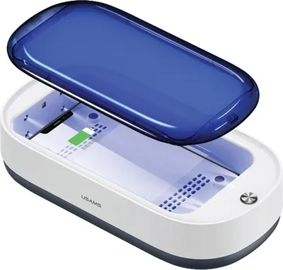 Productafbeelding van Usams Sterilisator met UV-C, draadloze oplader 15W, wit, model Zb151Xdh01 (Us-Zb151)