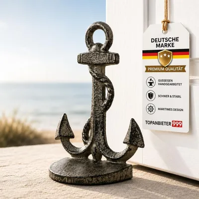 Productafbeelding van Decoratieve Deurstopper van Gietijzer in Ankerdesign