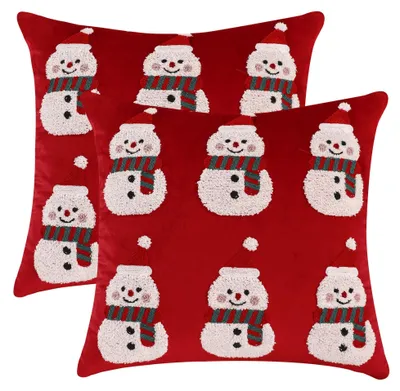 Kissenbezug Weihnachten rot Samt 45x45 cm 2er-Set