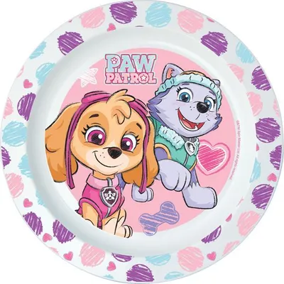 Image de Assiette En Plastique Paw Paw Patrol, Diamètre 22 Cm, Rose
