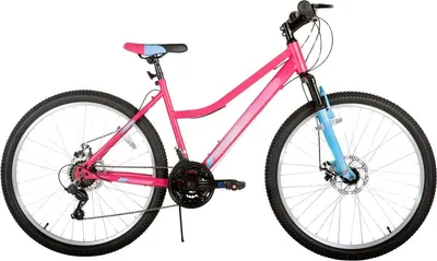 Productafbeelding van Damen mountainbike, 26 inch – 18 versnellingen – voorvorkvering – dubbele schijfremmen – aluminium frame – roze – 66 cm, mountainbike voor dames