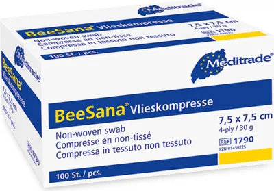 Produktbild von Meditrade BeeSana® - Vlieskompresse, unsteril - 4-fach, 10x20 cm - 100 Stück