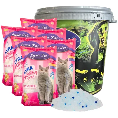 Produktbild von 6 x 5 Liter Lyra Pet® Lyra Power Silica Silikat Katzenstreu in 30 L Tonne