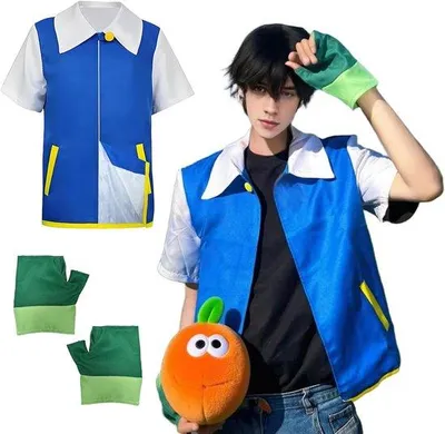 Produktbild von Anime Cosplay-Kostüm – Blau, kurze Ärmel, mit Handschuhen – Uni – Ideal für Karneval