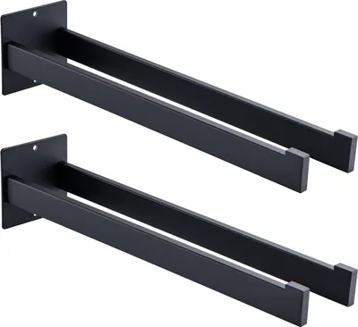 Produktbild von 2 pcs Auralum Edelstahl Handtuchhalter Handtuchstange, Wandhaken für Bad und Küche, Schwarz