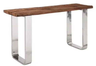 Produktbild von Casa Padrino Luxus Konsolentisch Braun / Silber 140 x 40 x H. 80 cm - Luxus Konsole