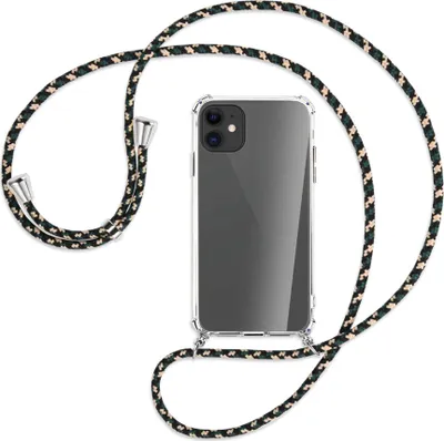 Produktbild von Handykette Backcover-Schutzhülle mit Band (Metall silberfarben) für Apple iPhone 11 - camouflage