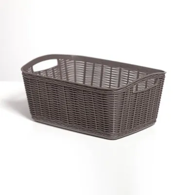 Image de Panier de rangement en plastique - Taupe - L 38 x l 29 cm