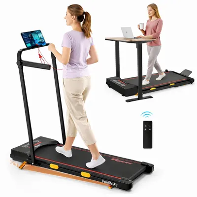 Produktbild von FunLife F3 klappbares Laufband für Zuhause – extra leise mit bürstenlosem Motor, mit Sicherheitsschlüssel, Senioren & Reha geeignet, 7 % Steigung, Rot