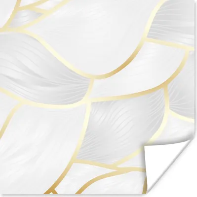Produktbild von MuchoWow® Poster Abstraktes Muster mit goldenen Linien 50x50 cm - Wohnzimmerdekoration