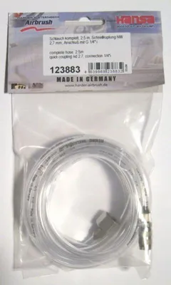 Produktbild von Schlauch 123883 komplett, 2,5 m - Schnellkupplung NW 2,7 mm / 1/4